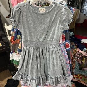 Matilda Jane Grey Knit dress with ruffle hem size 4